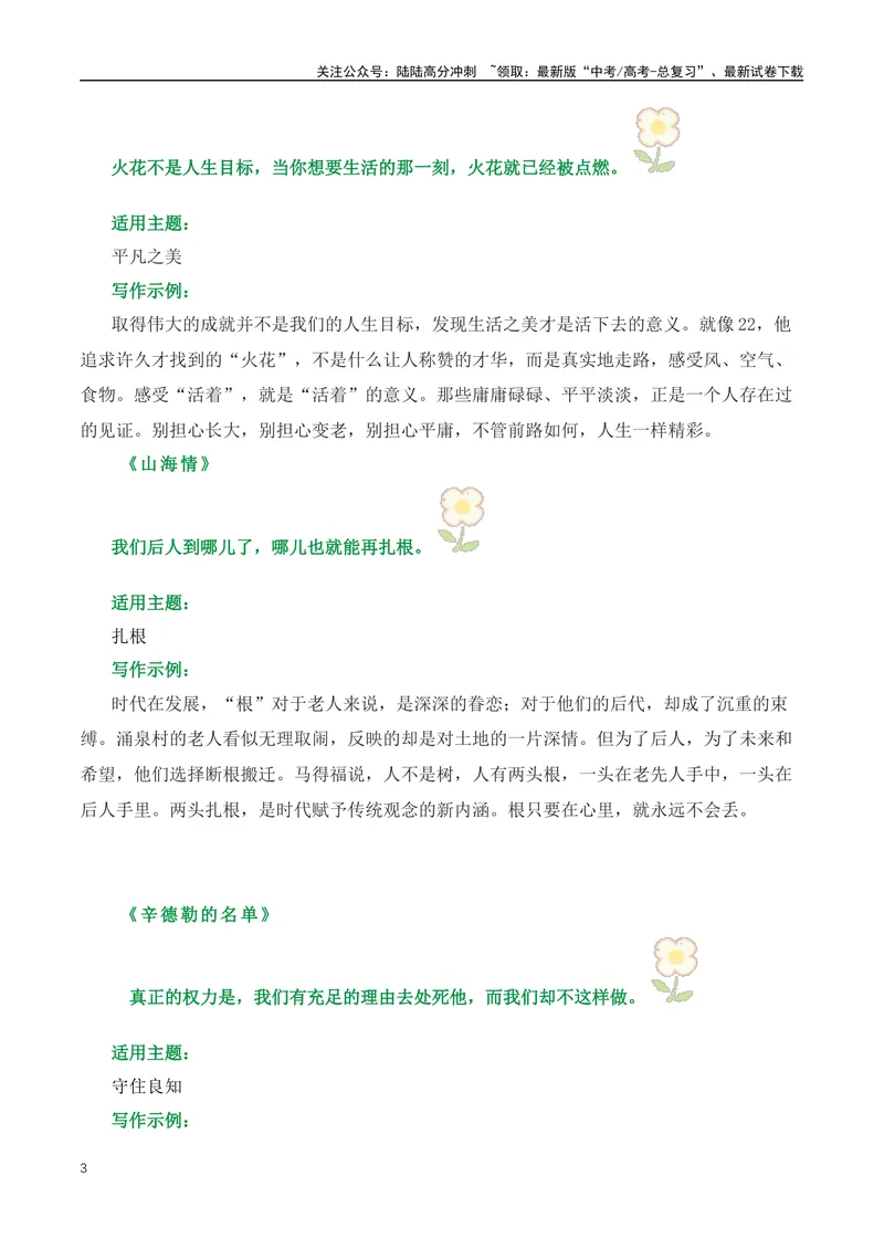 《2023年热播影视剧精彩台词汇聚&2023的十大流行语-_专项复习_2024年_2024年高考语文作文月月热点素材积累运用写作练全国通用_资料》第3页预览