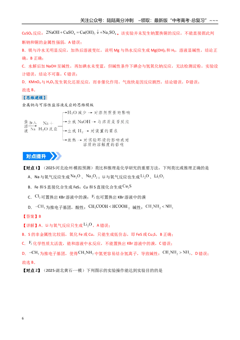 《专题01钠及其重要化合物（高效培优讲义）（教师版）_05-化学-高考总复习_一轮复习_2026年-化学高考一轮复习_2026年高考化学一轮复习考点精讲精练（新高考通用）-G58_2026版》第6页预览