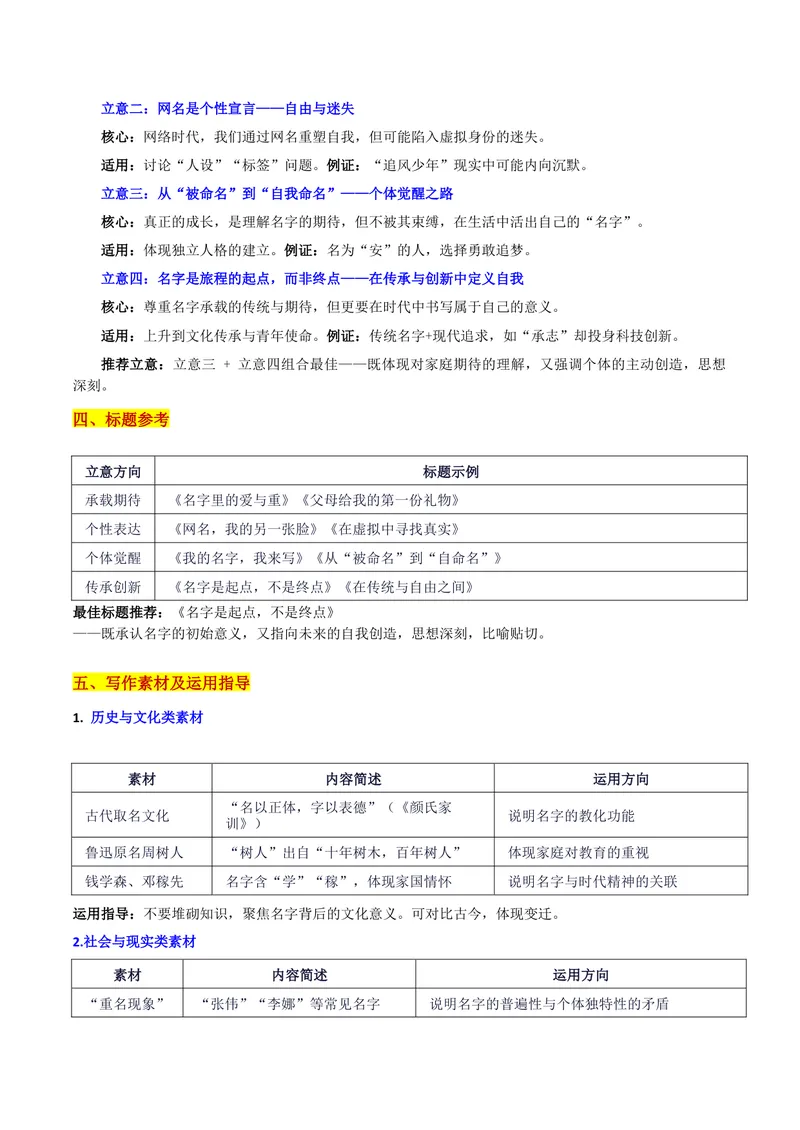 《26届辽宁省名校联盟高三10月份联合考试“名字是起点，未来由你书写：名字是起点，不是终点”写作系统指导-备战2026年高考语文各地名校模考卷作文导写_专项复习》第3页预览