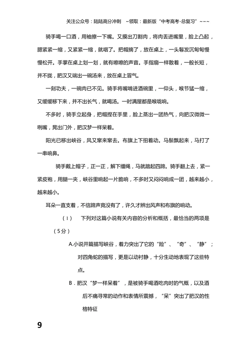 《2013年海南高考语文试题及答案_专项复习_2026年-语文专项复习_2008年-2025年语文高考真题_2008-2020年高考_地方卷_海南高考语文08-21_A4word版_答案版》第9页预览