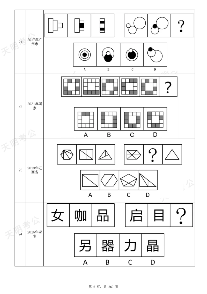 《图形推理千题册乱序版（题目）_3539.2027北京定向选调_062027行测刷题-各模块刷题合集pdf版_2027图形推理千题册_（乱序版）图形推理_图推千题册乱序版1.5》第7页预览