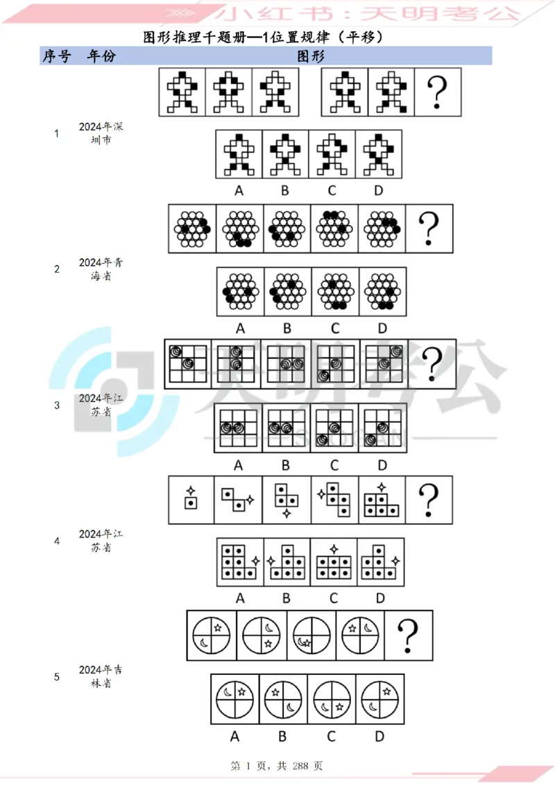 《（题目）图形推理千题册顺序版_3539.2027北京定向选调_062027行测刷题-各模块刷题合集pdf版_2027图形推理千题册_（顺序版）图形推理_图推千题册顺序版3.0》第4页预览