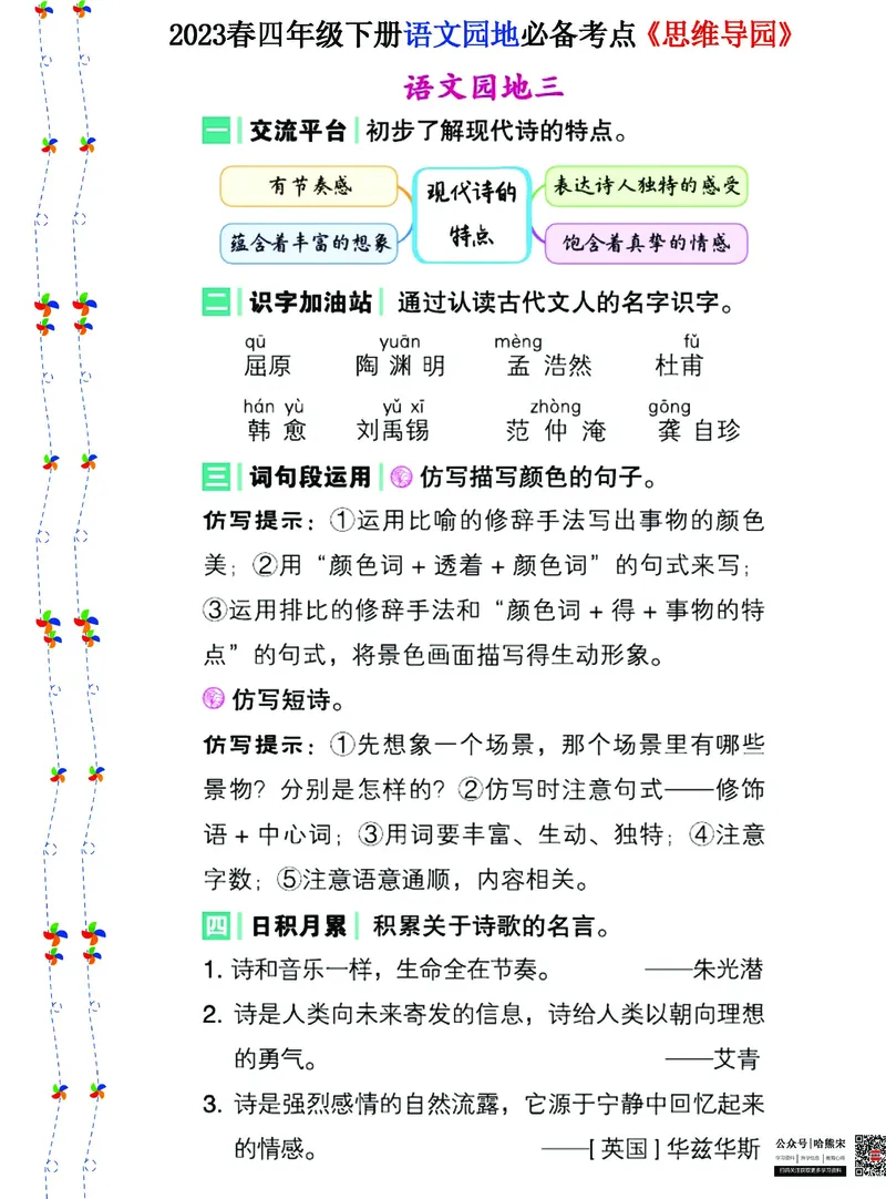 《2023春四年级下册语文《语文园地》必备考点—思维导图_小学1-6年级全科全套_1-6年级全科下册_四年级_四年级下语文_语文四下重点考点总结》第3页预览