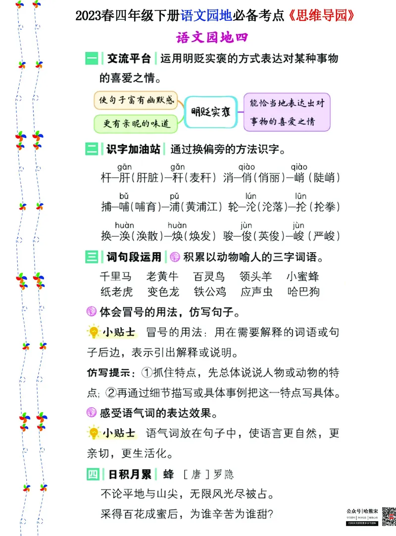 《2023春四年级下册语文《语文园地》必备考点—思维导图_小学1-6年级全科全套_1-6年级全科下册_四年级_四年级下语文_语文四下重点考点总结》第4页预览