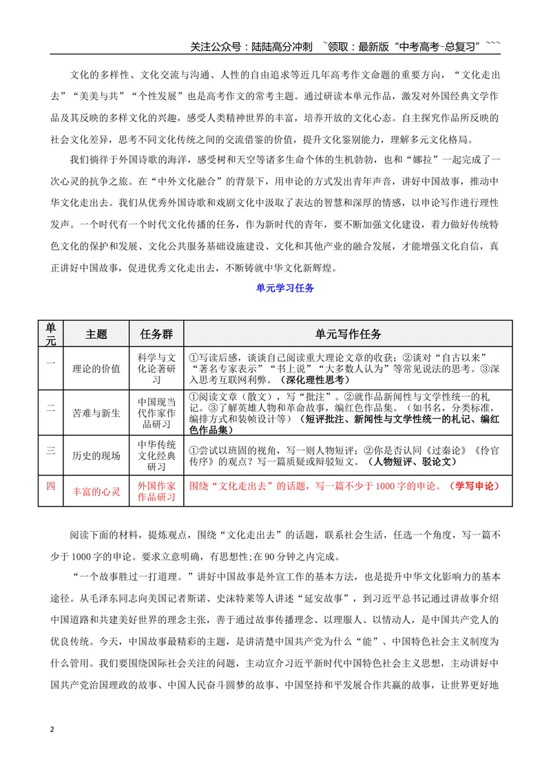 《专题04丰富的心灵（撰写短评和学写申论）_一轮复习_2026年-语文一轮复习_2026年高考语文一轮复习之教材主题作文训练-G438_资料》第2页预览