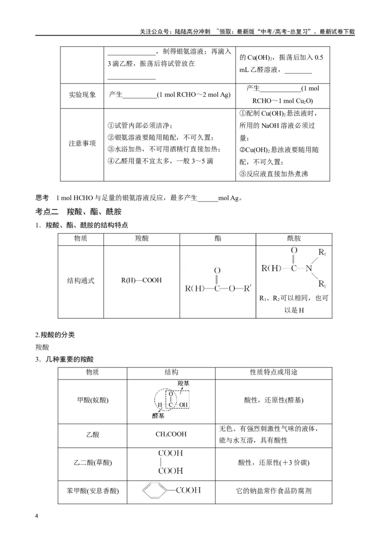 《专题三十六醛、酮、羧酸、酯、酰胺-（解析版）_05-化学-高考总复习_一轮复习_2024年_2023-2024学年解密高考化学大一轮复习精讲精练（配套新教材2019）_资料》第4页预览