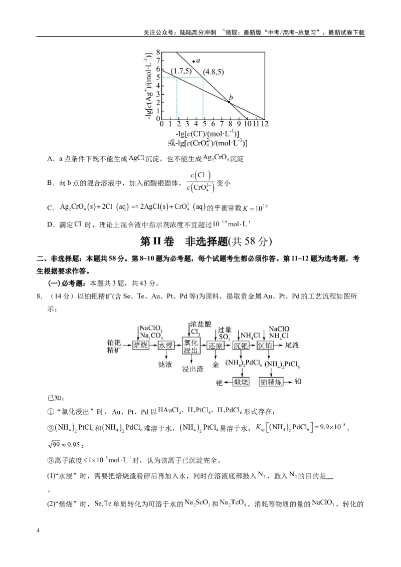 《信息必刷卷05（学生版）_05-化学-高考总复习_专项复习_2025年_2025年高考考前必刷题（多地区）化学_2025年高考化学考前必刷卷（新课标卷，新疆、西藏专用）5套》第4页预览