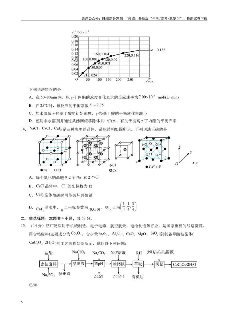 《信息必刷卷05（安徽专用）（学生版）_05-化学-高考总复习_专项复习_2025年_2025年高考考前必刷题（多地区）化学_2025年高考化学考前必刷卷（安徽专用）5套》第6页预览