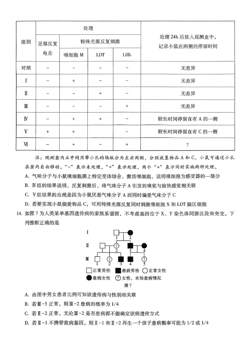 《生物-重庆市巴蜀中学高2026届高三年级12月适应性月考五_2026年高三《月考+期中考+阶段性检测真题合集》全国各省全科无水印_重庆市巴蜀中学高2026届高三年级12月适应性月考五》第5页预览