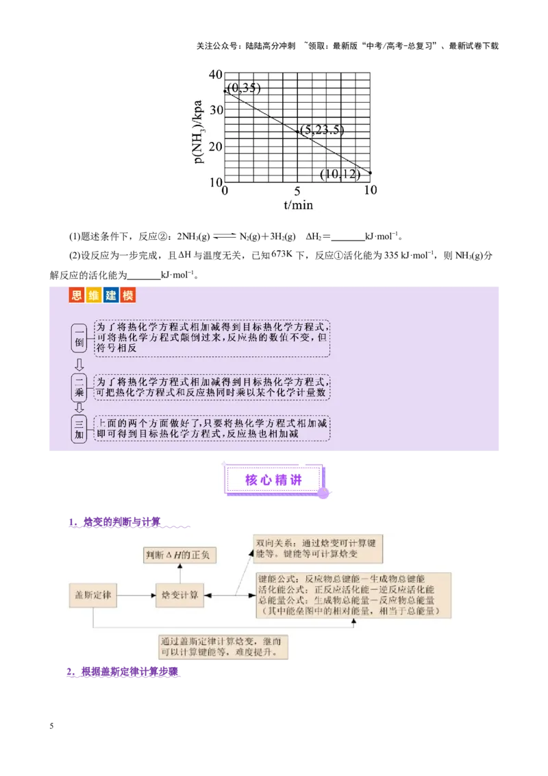 《专题09大题突破——化学反应原理综合（讲义）（学生版）_05-化学-高考总复习_二轮复习_2025年_2025年高考化学二轮复习课件+讲义+练习（新高考通用）》第5页预览