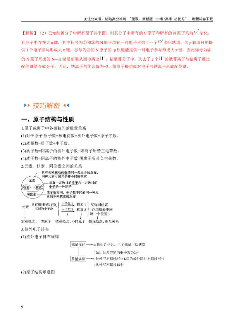 《专题15物质结构与性质综合（讲义）（原卷版）_05-化学-高考总复习_二轮复习_2024年_2024年高考化学二轮复习高频考点追踪与预测（新高考专用）_讲义》第9页预览