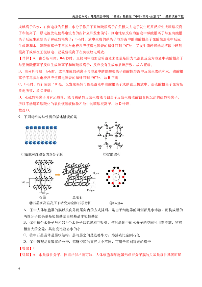 《信息必刷卷05（黑吉辽蒙专用）（教师版）_05-化学-高考总复习_专项复习_2025年_2025年高考考前必刷题（多地区）化学_2025年高考化学考前必刷卷（黑吉辽蒙专用）5套》第6页预览