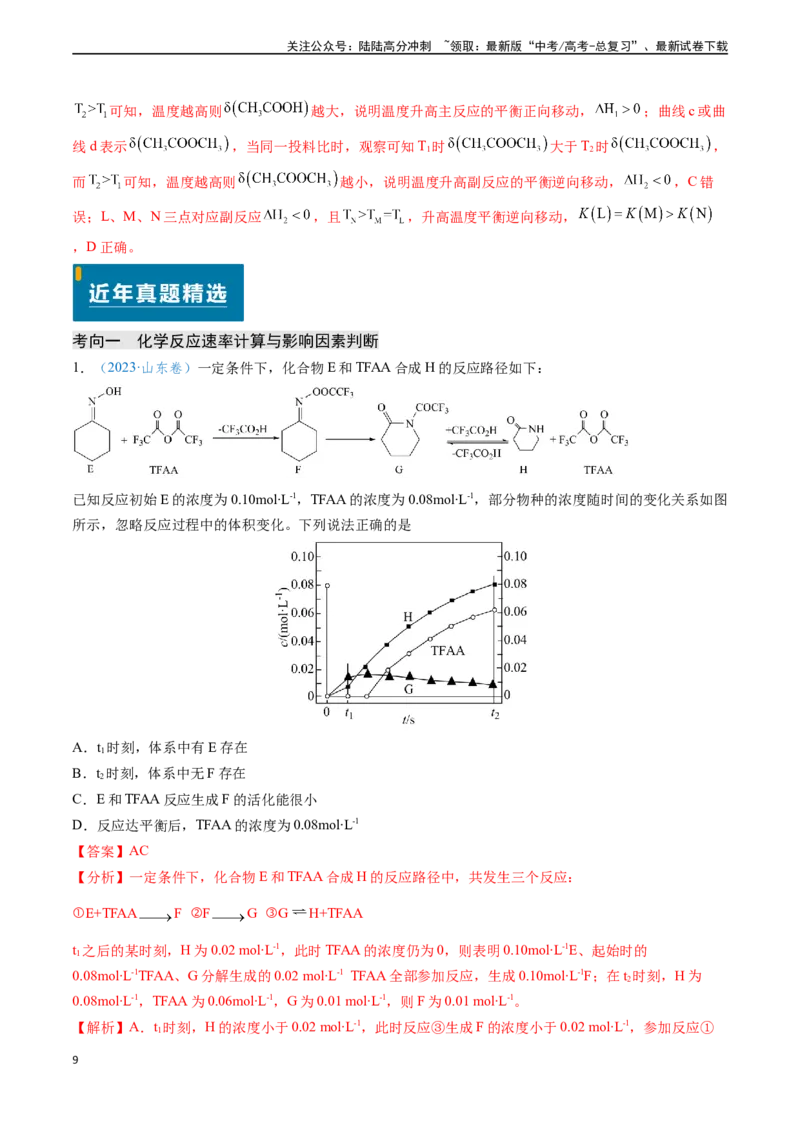 《专题13化学反应速率与化学平衡（解析版）_05-化学-高考总复习_专项复习_2024年_2024年高考化学真题题源解密（新高考通用）》第9页预览