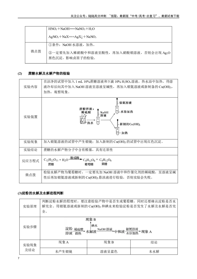 《专题14表格型实验方案的设计与评价（学生版）-（新高考通用）_05-化学-高考总复习_二轮复习_2025年_2025年高考化学二轮·突破提升专题复习讲义（新高考通用）_资料》第7页预览