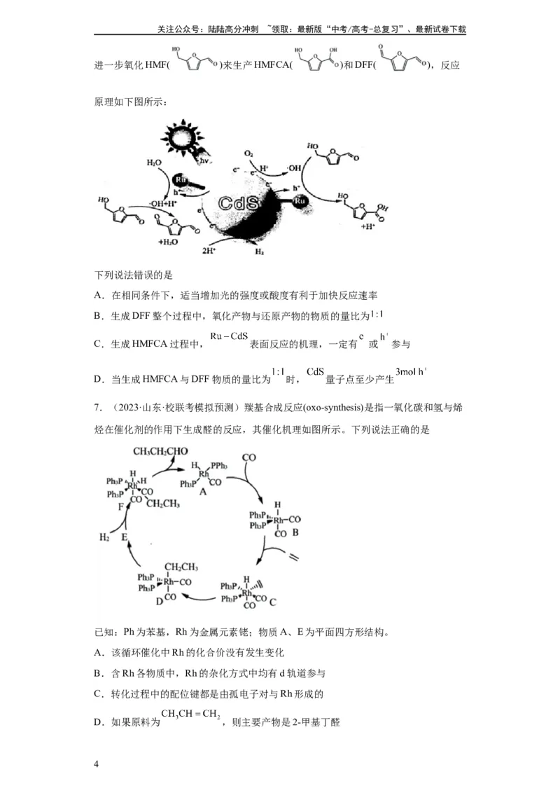 《化学反应机理与催化剂（原卷版）_05-化学-高考总复习_一轮复习_2024年_2024年高三化学一轮复习高考专项训练知识梳理练习_资料》第4页预览