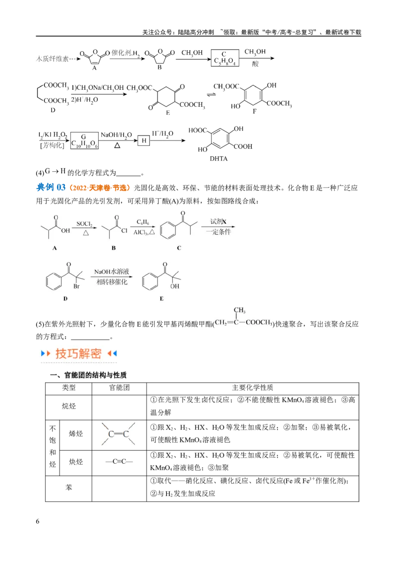 《专题16有机合成与推断（讲义）（原卷版）_05-化学-高考总复习_二轮复习_2024年_2024年高考化学二轮复习高频考点追踪与预测（新高考专用）_讲义》第6页预览