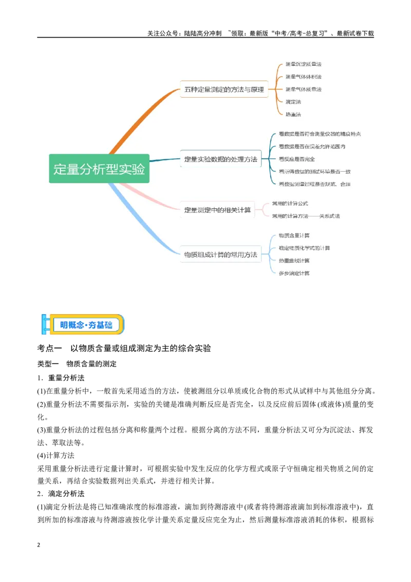 《专题四十三以物质含量或组成测定为主的综合实验-（原卷版）_05-化学-高考总复习_一轮复习_2024年_2023-2024学年解密高考化学大一轮复习精讲精练（配套新教材2019）_资料》第2页预览