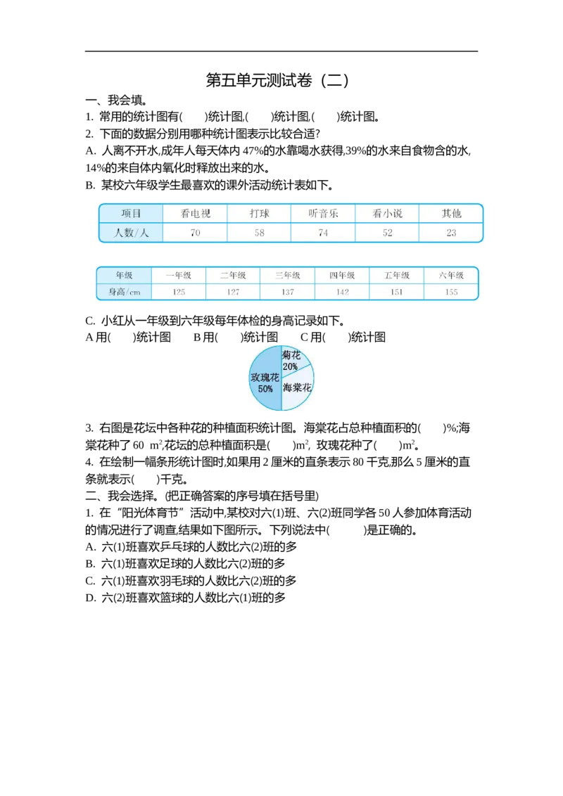 《六（上）北师大数学第五单元测试卷.2_小学1-6年级全科全套_1-6年级全科上册_六年级_数学_六年级数学上北师大版_北师大数学六上单元测试》第1页预览