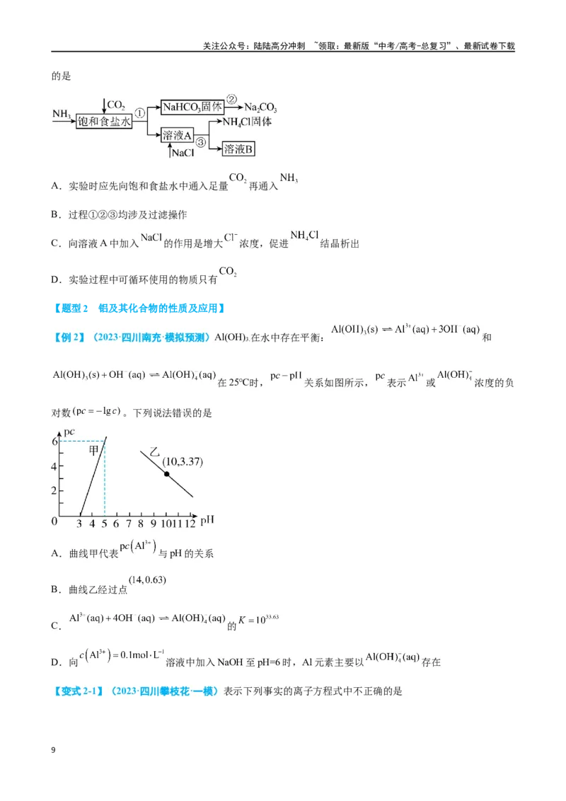 《专题五元素及其化合物十大题型-2024年高考化学二轮复习举一反三系列（新高考专用）（学生版）_05-化学-高考总复习_二轮复习_2024年_资料》第9页预览