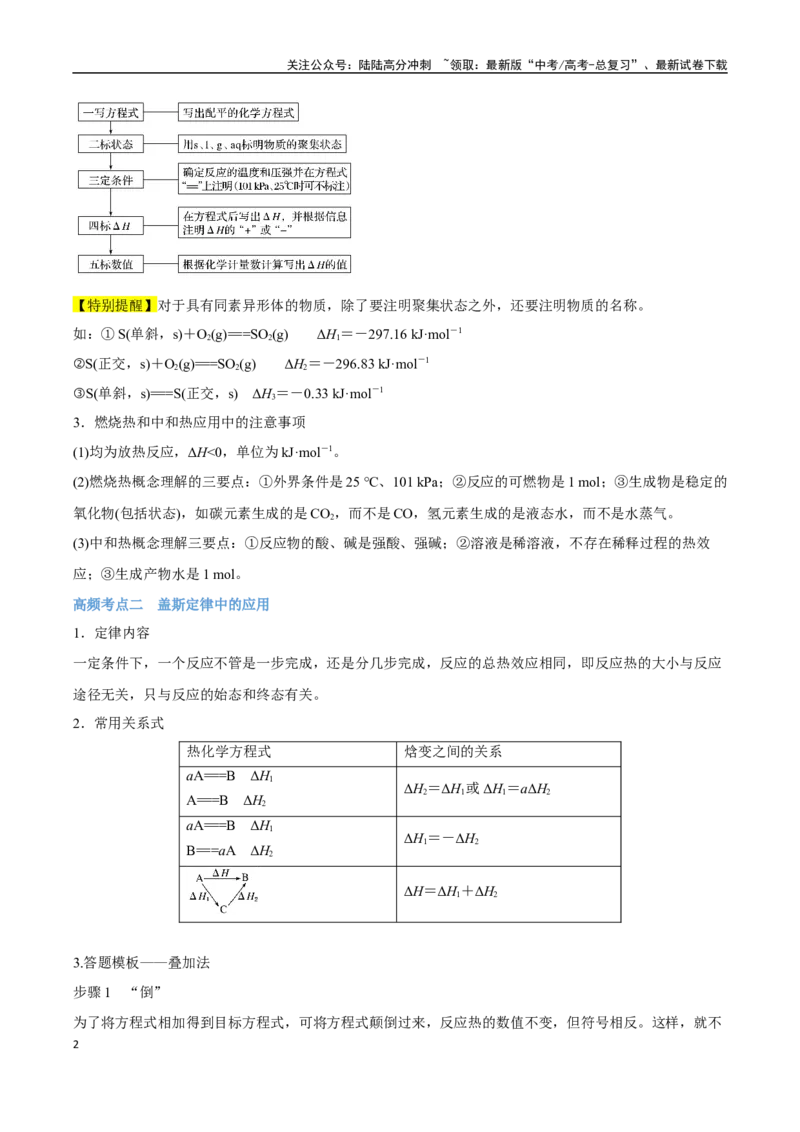 《专题05化学反应中的能量变化讲义（考情+考点+跟踪训练）_05-化学-高考总复习_二轮复习_2025年_2025年高考化学二轮复习专题冲刺讲义习题考点练全国通用》第2页预览