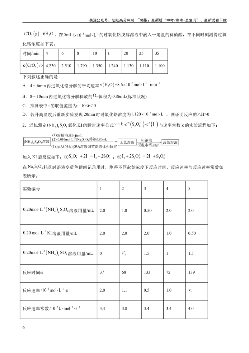 《专题13化学反应原理综合（分层练）（原卷版）_05-化学-高考总复习_二轮复习_2024年_2024年高考化学二轮复习高频考点追踪与预测（新高考专用）_分层练》第6页预览