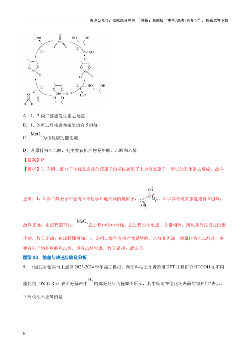 《压轴题03化学反应机理、历程、能垒图分析（教师版）_05-化学-高考总复习_专项复习_2025年_2025年高考化学培优训练新高考通用》第6页预览