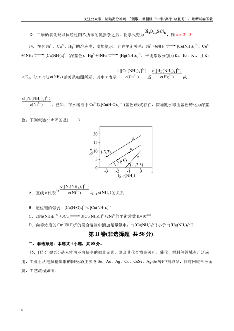 《化学（云南卷）（考试版）_05-化学-高考总复习_专项复习_2025年_2025年高考押题预测卷（多地区）化学》第6页预览