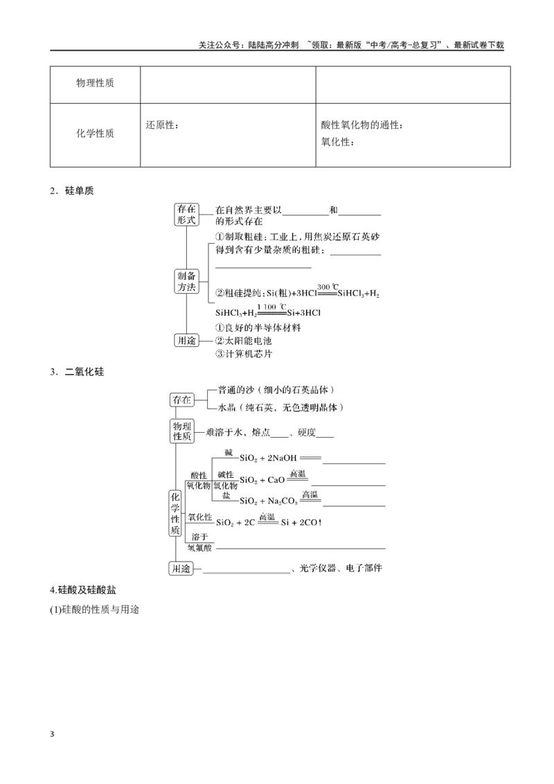 《专题十五无机非金属材料-（解析版）_05-化学-高考总复习_一轮复习_2024年_2023-2024学年解密高考化学大一轮复习精讲精练（配套新教材2019）_资料》第3页预览
