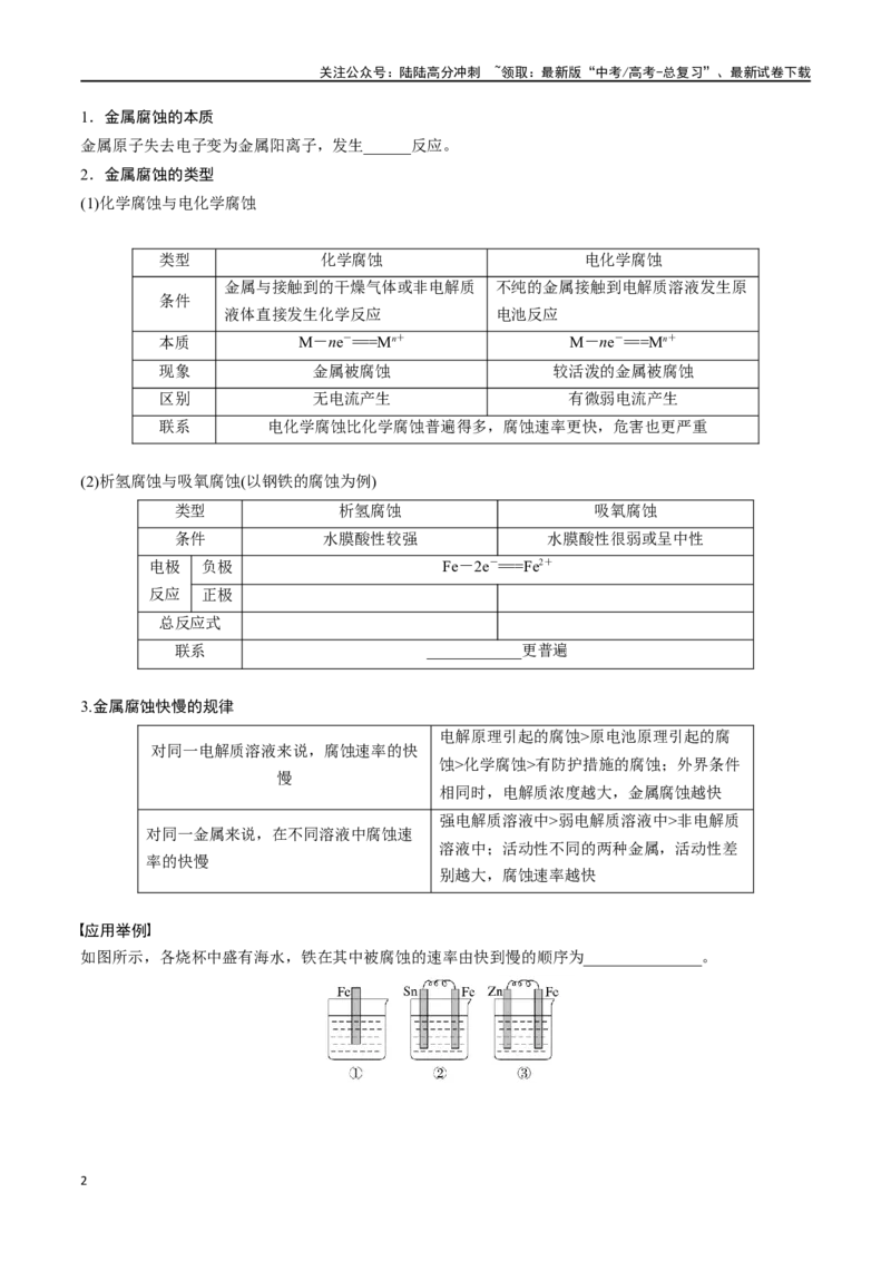 《专题二十五金属的腐蚀与防护-（解析版）_05-化学-高考总复习_一轮复习_2024年_2023-2024学年解密高考化学大一轮复习精讲精练（配套新教材2019）_资料》第2页预览