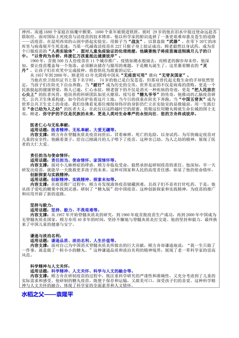 《专题04功勋人物与10大母题万能素材库_专项复习_2026年-语文专项复习_172026年高考语文作文热门主题素材积累与运用》第2页预览