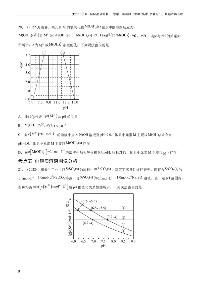 《专题10水溶液中的离子反应与平衡-五年（2019-2023）高考化学真题分项汇编（全国通用）（学生版）_05-化学-高考总复习_专项复习_2024年_2024年高考化学五年真题分项汇编（全国通用）》第9页预览