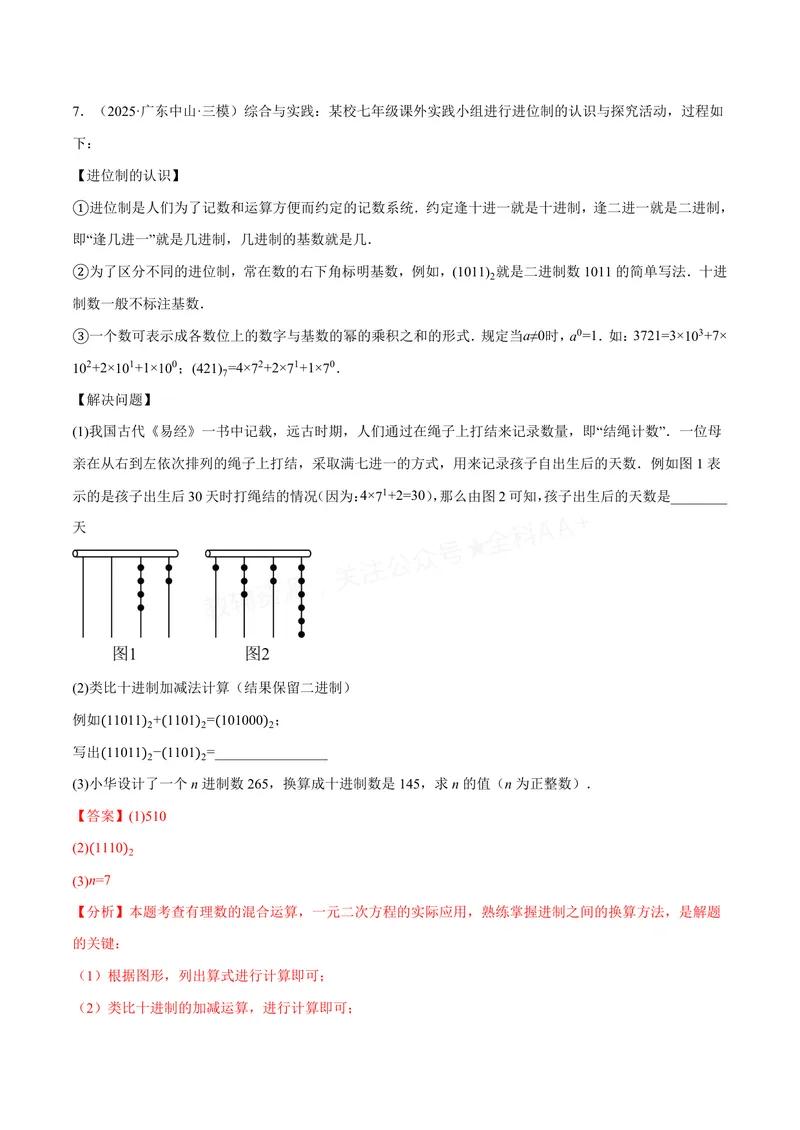 《专题07与有理数有关的四大创新题型(40题)(专项训练)(解析版)_2026语数英7-9年级上《举一反三系列》多版本_2026《初中数学•举一反三系列》7上多版本_420》第5页预览