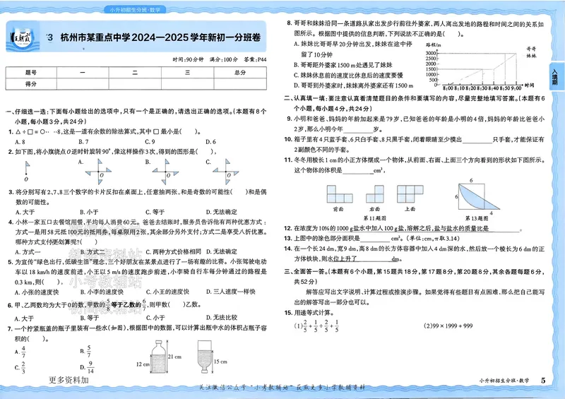 《2025版王朝霞小升初招生分班数学_小初高学习资料合集（每天更新）_2025版王朝霞小升初试卷》第8页预览