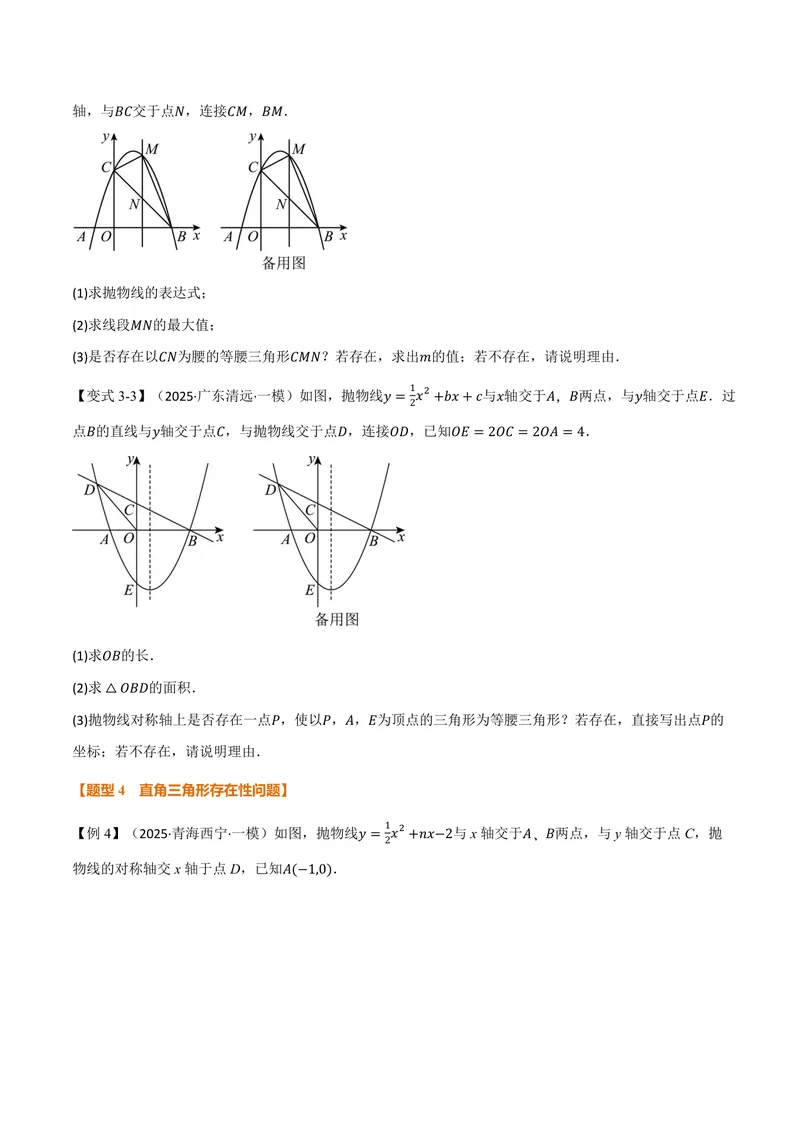 《专题04二次函数中的存在性问题(专项训练)(原卷版)_2026语数英7-9年级上《举一反三系列》多版本_2026《初中数学•举一反三系列》9上多版本_2026《初中数学•举一反三系列》9上(沪科)》第6页预览