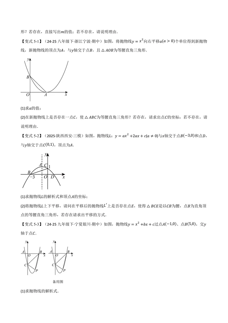 《专题04二次函数中的存在性问题(专项训练)(原卷版)_2026语数英7-9年级上《举一反三系列》多版本_2026《初中数学•举一反三系列》9上多版本_2026《初中数学•举一反三系列》9上(沪科)》第9页预览
