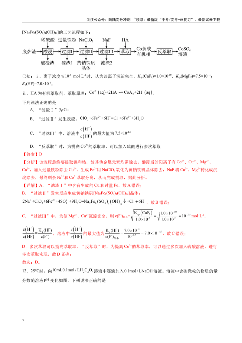 《信息必刷卷03（甘肃专用）（教师版）_05-化学-高考总复习_专项复习_2025年_2025年高考考前必刷题（多地区）化学_2025年高考化学考前必刷卷（甘肃专用）3套》第7页预览