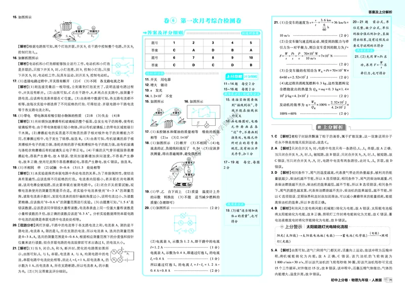 《2026《初中上分卷•物理》9全(RJ)答案解析_2026版初中7-9年级上册全科《初中上分卷》含答案，可下载_2026上分卷初中物理上册89（人教）》第10页预览