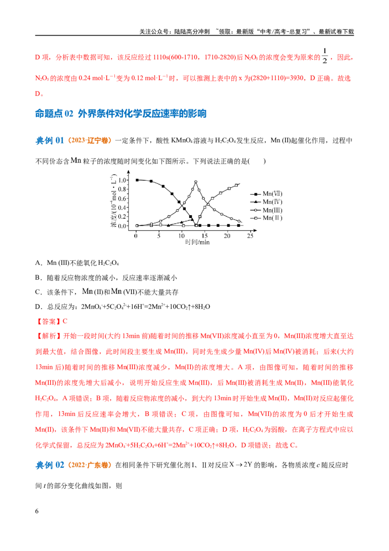 《专题09化学反应速率与化学平衡（讲义）（解析版）_05-化学-高考总复习_二轮复习_2024年_2024年高考化学二轮复习高频考点追踪与预测（新高考专用）_讲义_教师版（含答案解析）》第6页预览