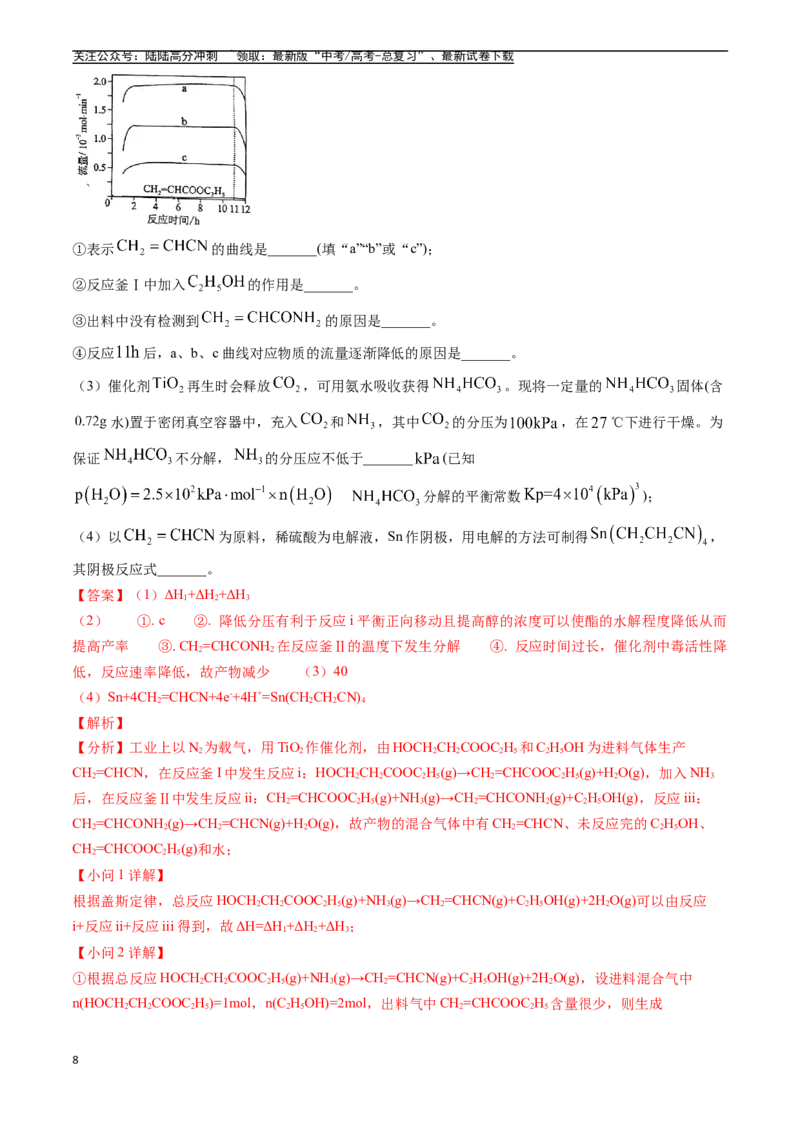 《专题14化学反应原理综合题（全国通用）（解析版）_05-化学-高考总复习_专项复习_2025年_五年2020-2024高考真题分类汇编化学真题分类汇编（全国通用）》第8页预览