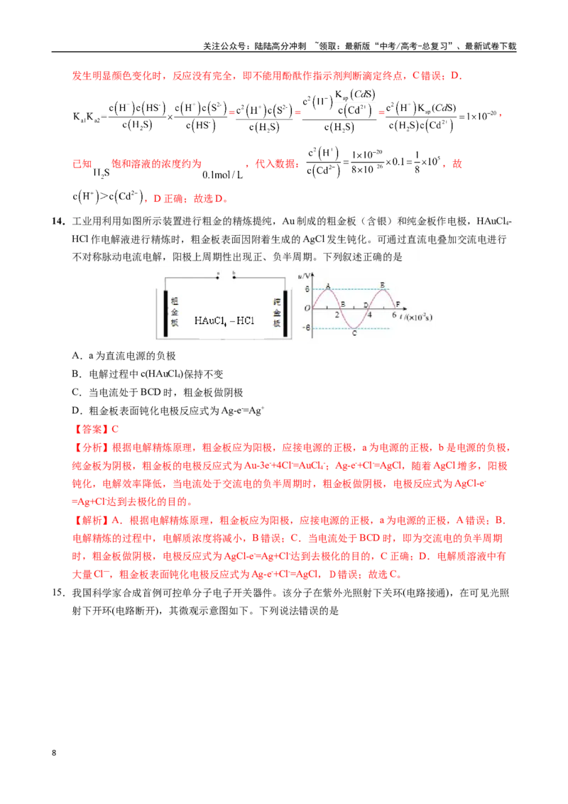 《化学（湖北卷01）（全解全析）_05-化学-高考总复习_专项复习_2025年_2025年高考押题预测卷（多地区）化学》第8页预览