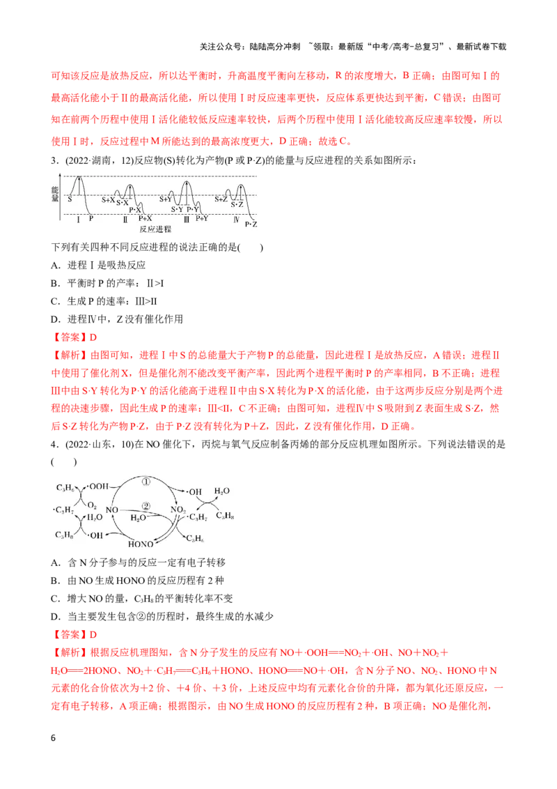 《专题十二反应微观机理与反应历程分析-（解析版）_05-化学-高考总复习_二轮复习_2024年_2024年高考化学二轮复习讲与练考点练习题全国通用_资料》第6页预览