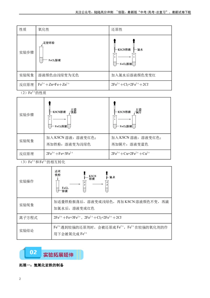 《专题05铁、铝及其化合物（实验9~10）（解析版）_05-化学-高考总复习_专项复习_2025年_2025年高考化学教材实验及其延伸拓展》第2页预览