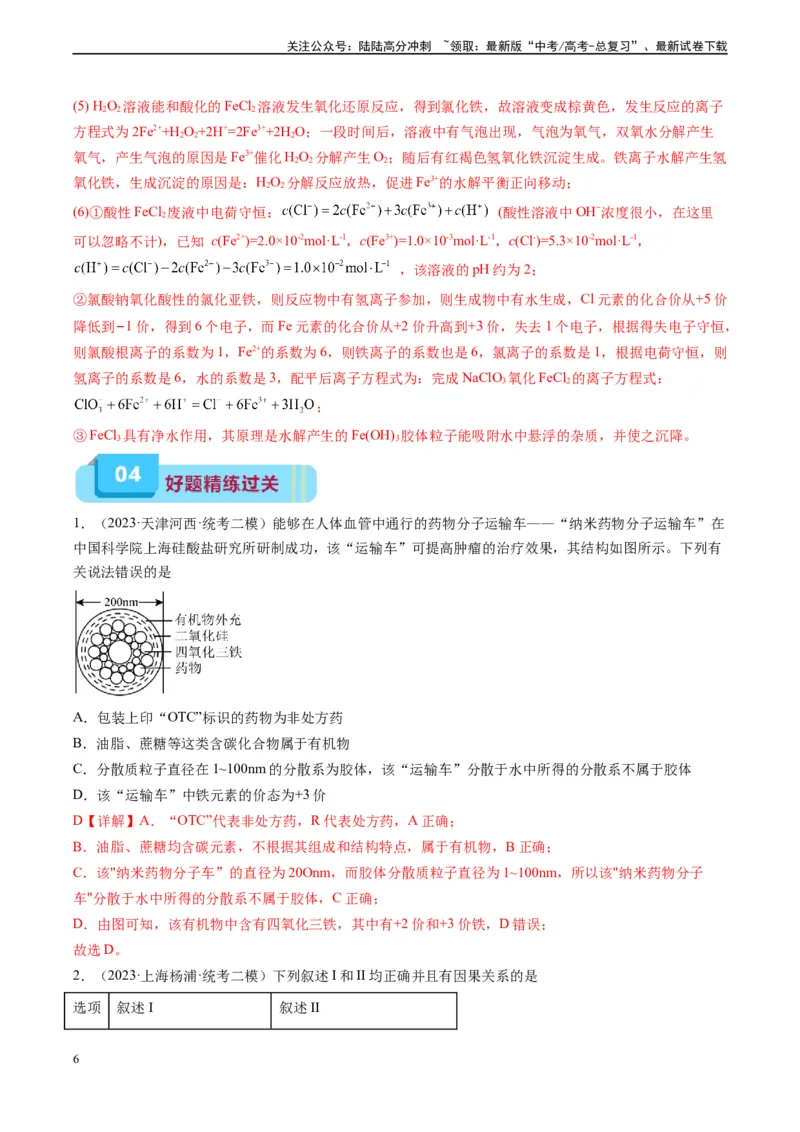 《专题05铁、铝及其化合物（实验9~10）（解析版）_05-化学-高考总复习_专项复习_2025年_2025年高考化学教材实验及其延伸拓展》第6页预览