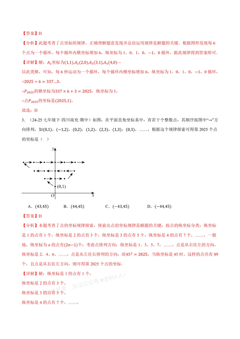 《专题02点的坐标规律探索(专项训练)(解析版)_2026语数英7-9年级上《举一反三系列》多版本_2026《初中数学•举一反三系列》8上多版本_2026《初中数学•举一反三系列》8上(北师大)》第3页预览