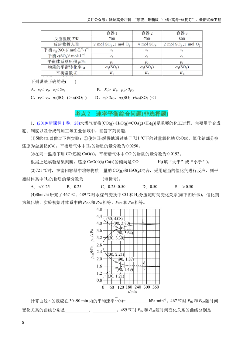 《专题48化学反应速率与平衡综合问题(原卷版)_05-化学-高考总复习_专项复习_2025年_十年（2015-2024）高考化学真题分类汇编（全国通用）》第5页预览