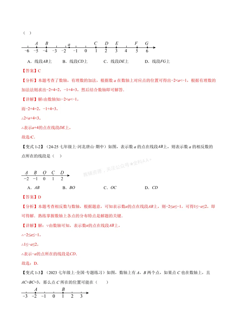 《专题03与数轴有关的数形结合思想(专项训练)(解析版)_2026语数英7-9年级上《举一反三系列》多版本_2026《初中数学•举一反三系列》7上多版本_2026《初中数学•举一反三系列》7上(人教)》第2页预览