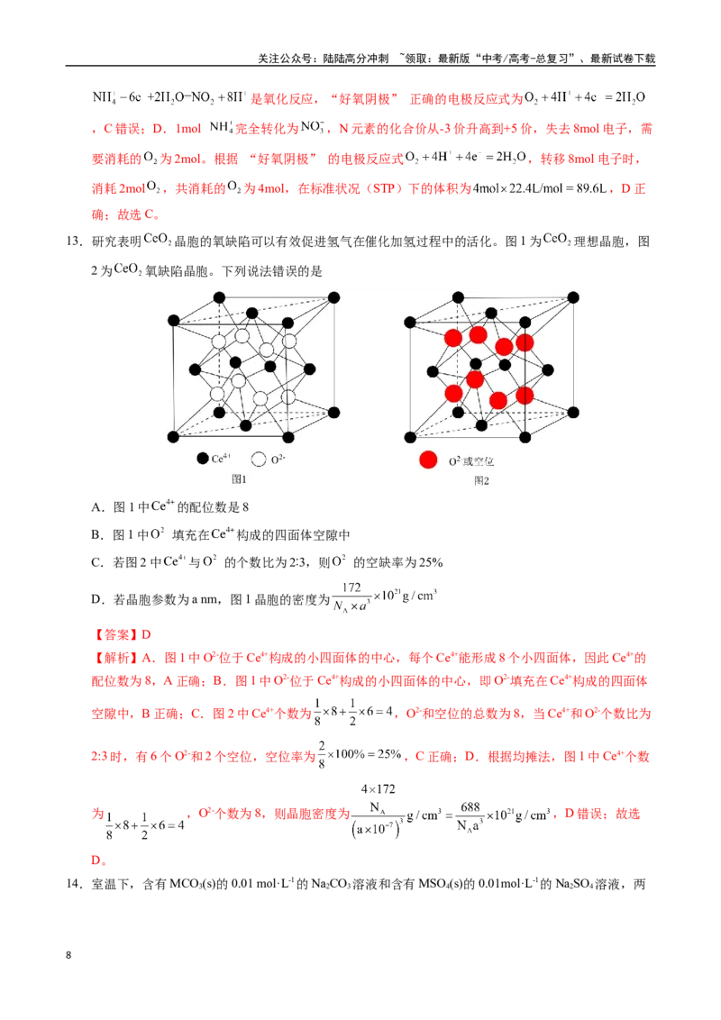 《化学（江西卷）（全解全析）_05-化学-高考总复习_专项复习_2025年_2025年高考第一二三次模拟卷（多地区）化学_2025年高考化学第三次模拟考试24套_化学（江西卷）》第8页预览