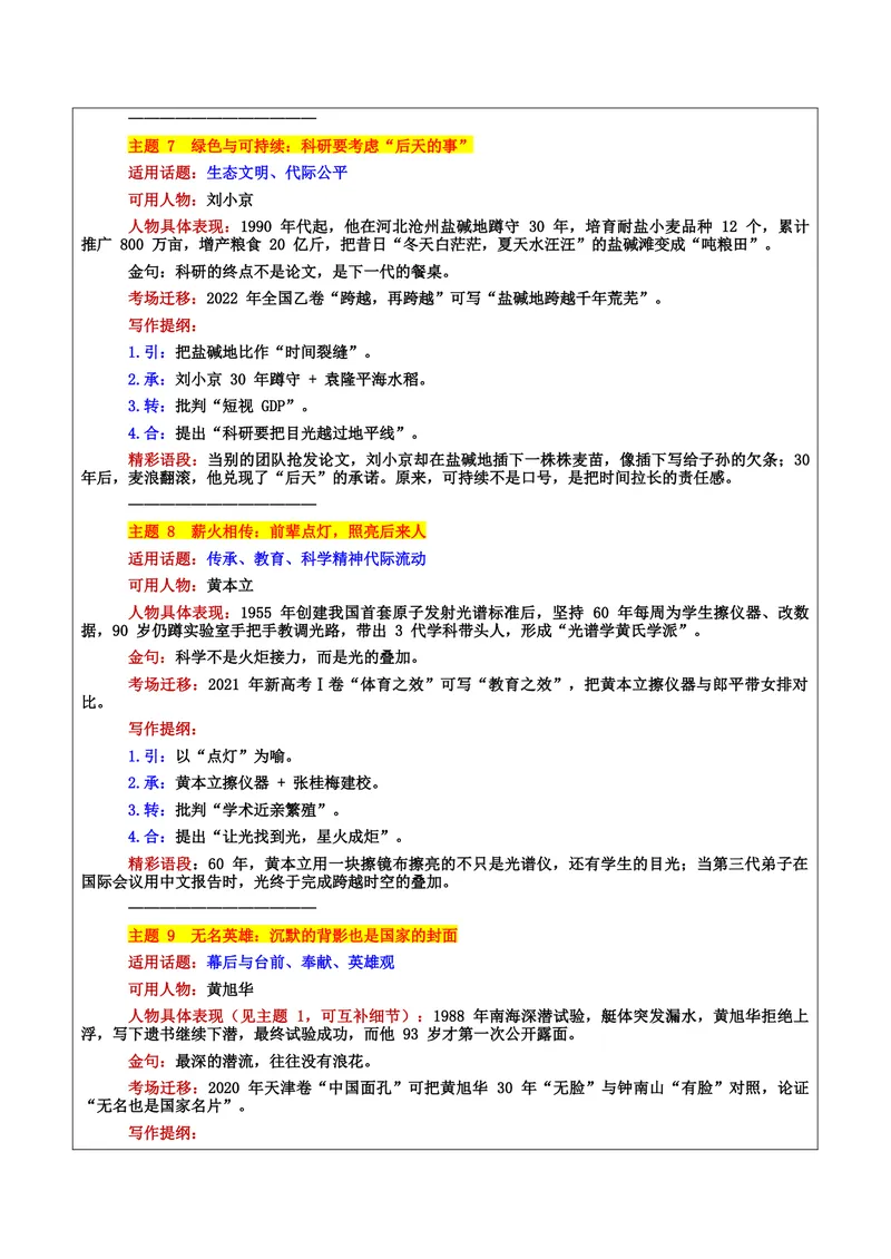 《专题01经纬中国：科学领域19位硬核人物万能素材库与10大高考母题备考图谱_专项复习_2026年-语文专项复习_172026年高考语文作文热门主题素材积累与运用》第10页预览