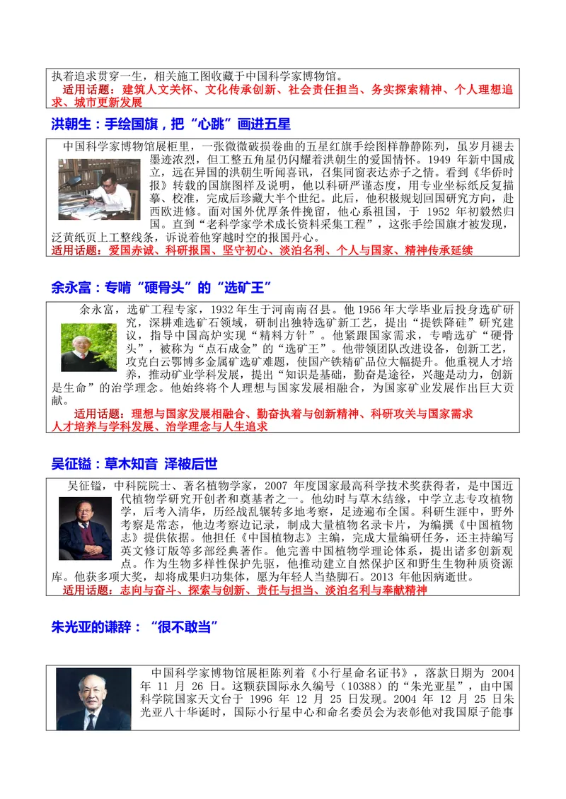 《专题01经纬中国：科学领域19位硬核人物万能素材库与10大高考母题备考图谱_专项复习_2026年-语文专项复习_172026年高考语文作文热门主题素材积累与运用》第5页预览