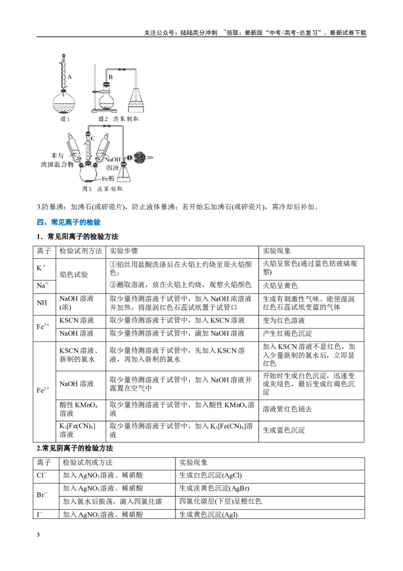 《压轴题02物质的制备、检验、分离与提纯（学生版）_05-化学-高考总复习_专项复习_2025年_2025年高考化学培优训练新高考通用》第3页预览